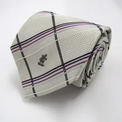 東京ディズニーリゾート ブランド ネクタイ チェック柄 ミッキーマウス シルク 日本製 PO メンズ ホワイト Disney 【中古】