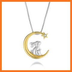 MOOMIN ムーン＆スナフキン ペンダント ゴールドカラー 三日月 