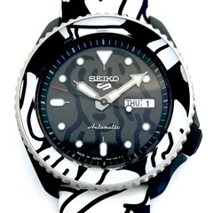 【希少・未使用】腕時計 メンズ セイコー SEIKO 5スポーツ オートモアイコラボレーション限定モデル SBSA123 4R36-09Z0 限定1500本 自動巻 黒 裏スケ デイデイト表示（日本語・英語） 10気圧防水 革ベルト