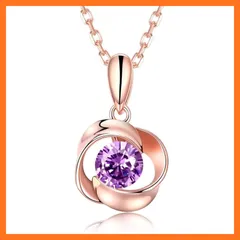 【新品】 [JUDYの秘密] 誕生石ネックレス 天然石 ローズモチーフ シルバー925アクセサリー K18ゴールドメッキ レディースネックレス 誕生日 ホワイトデー 母の日 記念日 クリスマスギフト（2月） 1