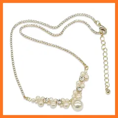 【新品】 [AN SHU] アンシュー パール ネックレス プレシオサ ラインストーン ニッケルフリー 結婚式 ウエディング パーティー 1