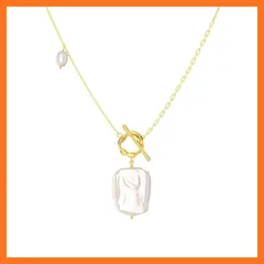 【新品】 Bellitia Jewelry バロックパール ネックレス OT ペンダント 淡水パール 真珠 鎖骨ネックレス シルバー925 レディース 誕生日 プレゼント ギフト 0