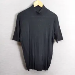 COMME CA DU MODE MEN コムサデモードメン 半袖 ニット ハイネック 無地 モノトーン コットン ブラック系 M A874のサムネイル