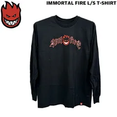 長袖tシャツ スピットファイア SPITFIRE IMMORTAL FIRE L/S T-SHIRT BLACK w/ RED BLACK & WHITE PRINT ロングTシャツ