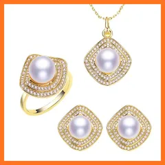 【新品】 [MiNG HUANG] 淡水パール ネックレス ピアス リング ３点セット ホワイト 10-11mm 名皇珠宝 レディース 本真珠 結婚式 パーティー 1