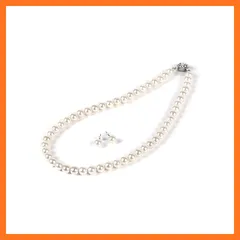 【新品】 PLUSTER 貝パール ネックレス 冠婚葬祭用 ピアス セット 【 本真珠 本物 8mm ホワイト】 あこや真珠 宇和島 真珠 パール 結婚式 卒業式 入学式（ギフトボックスセット）/ レディース メンズ 誕生日 ギフト プレゼント [ジュエリー 