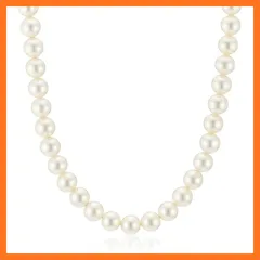 【新品】 miwaki 貝パールネックレス 真珠 パール マグネットクラスプ レディース ジュエリーボックス付き 日本製 ホワイト シルバー n3647 8mm 44cm 1