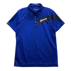 サイズ：M SRIXON スリクソン  DESCENTE 半袖ポロシャツ ストライプ柄 ブルー系 [240101566050] ゴルフウェア メンズ ストスト