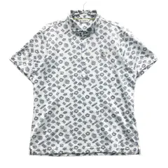 サイズ：L AND PER SE アンパスィ  半袖ポロシャツ 総柄 ホワイト系 [240101569965] ゴルフウェア メンズ ストスト