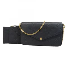 【6ae6303-k】ルイヴィトン ショルダーウォレット モノグラム・アンプラント ポシェットフェリシー M82477 ノワール【中古】レディース