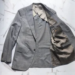 ARTISAN × Loro Piana LIGHTEST super 150'S Wool and Silk 600 テーラードジャケット 2B グレー M ウィンドウペンチェック 日本製 最上級ライン サイドベンツのサムネイル