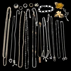 【遺品整理まとめて■64】ジュエリー　20点　K18GF　SILVER925　ネックレス　ブレスレット　ブローチ　リング　イヤリング アクセサリー