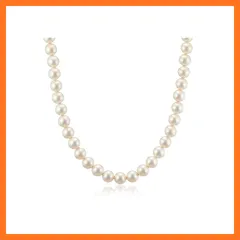 【新品】 aniva・organic(アニバ・オーガニック) [アニバオーガニック] [人工真珠の高級品] [あこや・本真珠にも劣らない美しい輝き] パールネックレス 冠婚葬祭 日本製 天然貝核 クラスプ留め 7.5-7.8mm珠 ホワイト 42cm HS 1