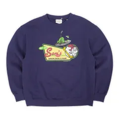 ドクタースース Dr.Seuss 90s 90年代 MADE IN USA キャラクタープリント スウェットシャツ Sam-I-am ヴィンテージ アメリカ製 古着 メンズ スウェット トレーナー ネイビー 紺 L【中古】