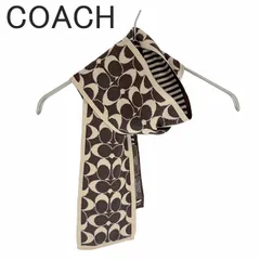 COACH コーチ マフラー シグネチャー ベージュ ウール ロゴ