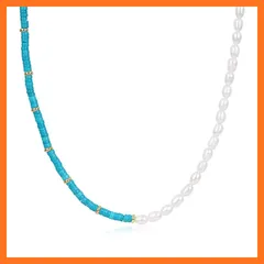 【新品】 [コアイ] ターコイズ 淡水パール 誕生石ネックレス レディース 0