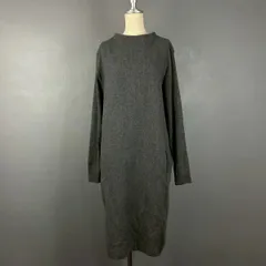 自由区 Botto Giuseppe 伊製生地 長袖 ニットワンピース ウール 100% グレー レディース 38