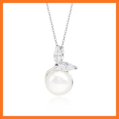 【新品】 [Ningnvshi] レディース 925 スターリングシルバー ジルコンパールネックレス 調節可能 記念日、バレンタインデー、クリスマス、あらゆる機会やギフトに最適、美しいギフトボックス付き 0