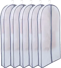 YourKit 不織布 衣類カバー 通気性 防虫 防カビ クローゼット収納用 (ホワイト,  ショート5枚セット110cmx60cmx10cm)