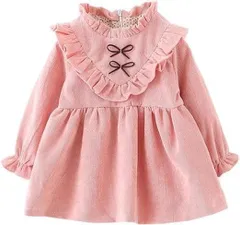 ベビー服 ワンピース 長袖 ドレス 子供服 女の子 厚手 おしゃれ 春秋冬 90