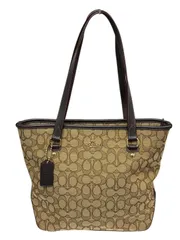 COACH コーチ シグネチャー F58282 キャンバス 茶 レディース トートバッグ ♯1073013241