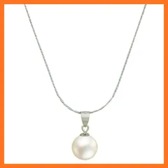 【新品】 [ジュエリーショップエム] あこや真珠 宇和島産 8mm 1粒 ネックレス ペンダント シルバー925 スネークチェーン レディース シンプル ジュエリー 日本製 akoya03 SV sn 40cm 0