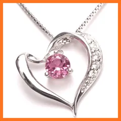【新品】 [A.UN jewelry gift] 鑑別済み ピンクトルマリン 4mm レディース ネックレス 誕生石 10月 プレゼント sv925 人気 ブランド ニッケルフリー ペンダント 誕生日 女性 オープンハート 【トルマリン】 0