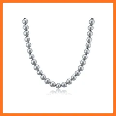 【新品】 aniva・organic(アニバ・オーガニック) [アニバオーガニック] [人工真珠の高級品] [あこや・本真珠にも劣らない美しい輝き] パールネックレス 冠婚葬祭 日本製 天然貝核 クラスプ留め 7.5-7.8mm珠 グレー 42cm HS- 1