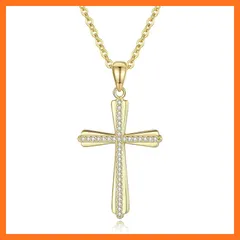 【新品】 [GAVU] [ガーブ] 14K金 スターリングシルバー ジルコニア 十字架ネックレス レディース 1