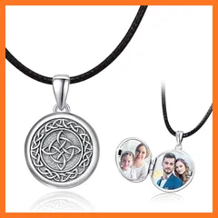 【新品】 TUGHRA 母の日ギフト ゴールドロケットネックレス 女性用 925スターリングシルバー ハートフォトロケット メモリアル記念品ジュエリーギフト お母様、妻、娘さんへのギフト, M, スターリングシルバー, キュービックジルコニア 0