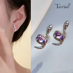 ピアス レディース 巳 ヘビ 蛇 干支 2025年 乙巳 きのとみ シルバー パープル ストーン 可愛い 縁起 お正月 冬 年末 バレンタイン プレゼント ギフト 華やか 上品 軽量 付け心地 アクセント 贈り物 送料無料 即購入OK 最短当日〜翌日発送