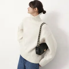 日本製 SLOBE IENA L/S Wool Knit Sweater Turtleneck スローブイエナ 長袖 ファインウール ニュアンスタートルプルオーバー ニット セーター タートルネック ウール 100% オフホワイト レディース