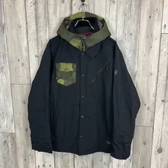 【SAMPLE品】BLUE BLOOD ブルーブラッド GOLDWIN ゴールドウイン ブラック × カモフラ 日本製 防寒 撥水 耐水 スノボ スノーボード スキー ウェア 迷彩 CAMO 切り替え レイヤード マウンテンパーカー メンズ M サイズ