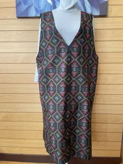 着物リメイク　大島紬　エプロンワンピース　ジャンパースカート