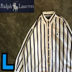 T7510 Ralph Lauren ストライプシャツ　アメカジ　古着