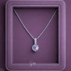 【当店人気／上品な輝き】一粒ダイヤモチーフ ネックレス SV925 プラチナコート 金属アレルギー対応 シンプル 華奢 ご褒美 プレゼント レディース