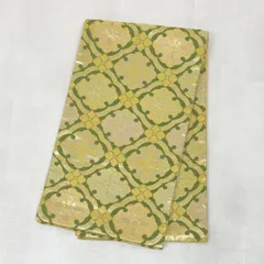 袋帯 中古 正絹 西陣織 振袖 成人式 六通  花菱 ゴールド