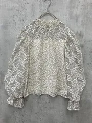 dazzlin ダズリン 022220403601 チュールレイヤードレース ブラウス シャツ sizeF/アイボリー ■■ レディース