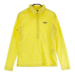 サイズ：M CALLAWAY キャロウェイ 241-6256800 長袖ポロシャツ 総柄 イエロー系 [240101615381] ゴルフウェア レディース ストスト