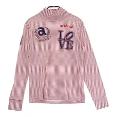 サイズ：40 ARCHIVIO アルチビオ  ハイネック 長袖Tシャツ ボーダー柄 レッド系 [240101615704] ゴルフウェア レディース ストスト