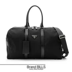 美品 PRADA プラダ 2way ボストンバッグ 2VC002  ナイロン サフィアーノ 旅行バッグ トライアングルロゴ ブラック ユニセックス