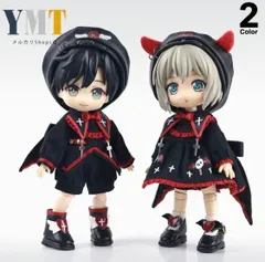 オビツ11 ドール服 悪魔天使コスチューム4点セット 12分の1 GSCねんどろいどどーる ピコニーモ 羽付き 悪魔の翼 帽子 上下セット ぬい撮り 撮影小物 ハロウィン コスプレ ファンタジー衣装d-67