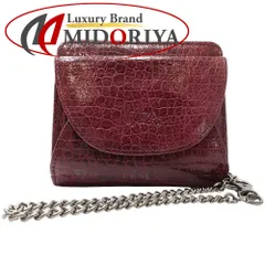 【中古】IBIZA イビサ 二つ折り財布 コンパクトチェーンウォレット レザー ボルドー メンズ /181883