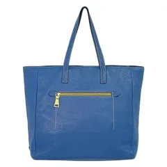 本物 プラダ PRADA レザー ショルダーバッグ トートバッグ ブルー バッグ 中古・