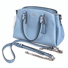COACH コーチ レディース 2WAYショルダーバッグ フロントロゴデザイン ハンドバッグ ライトブルー F28977 26cm