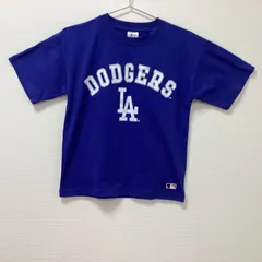 古着　美品　MLB　メジャーリーグベースボール　Los Angeles Dodgers　ロサンゼルス・ドジャース 　半袖Tシャツ　キッズ　150サイズ　クルーネック　混紡　ブルー　青　スポーツ　野球　LA