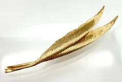 Christian Dior ブローチ 羽モチーフ ディオール ゴールドカラー