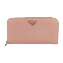 PRADA プラダ 長財布 1ML506 ピンク系 サフィアーノレザー レディース ラウンドファスナー ゴールド金具
