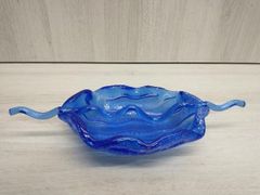 き*ば様 ガラス工芸 黒木国昭 金彩 オーシャンブルー 花器 鉢 器 硝子