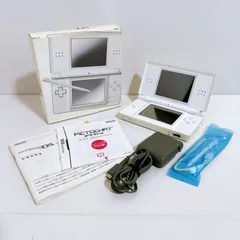 任天堂　DS Lite クリスタルホワイト　箱あり　稼働品　動作確認済　本体設定初期化済み　カバーにくすみあり　中古品　管理番号KKVURA83